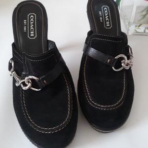 Coach 4" Black Seude heels